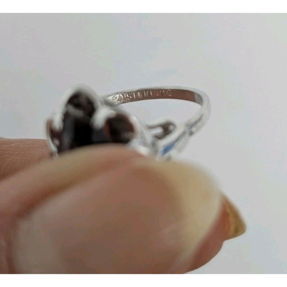 Vintage  Purple Stone Sterling Silver Ring Size 5 Adjustable (Up to 7) - Picture 7 of 7